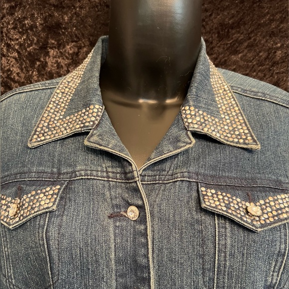 Christine Alexander Women’s Fitted Denim Tailored Jean Jacket. Size XL F293 - Picture 2 of 8